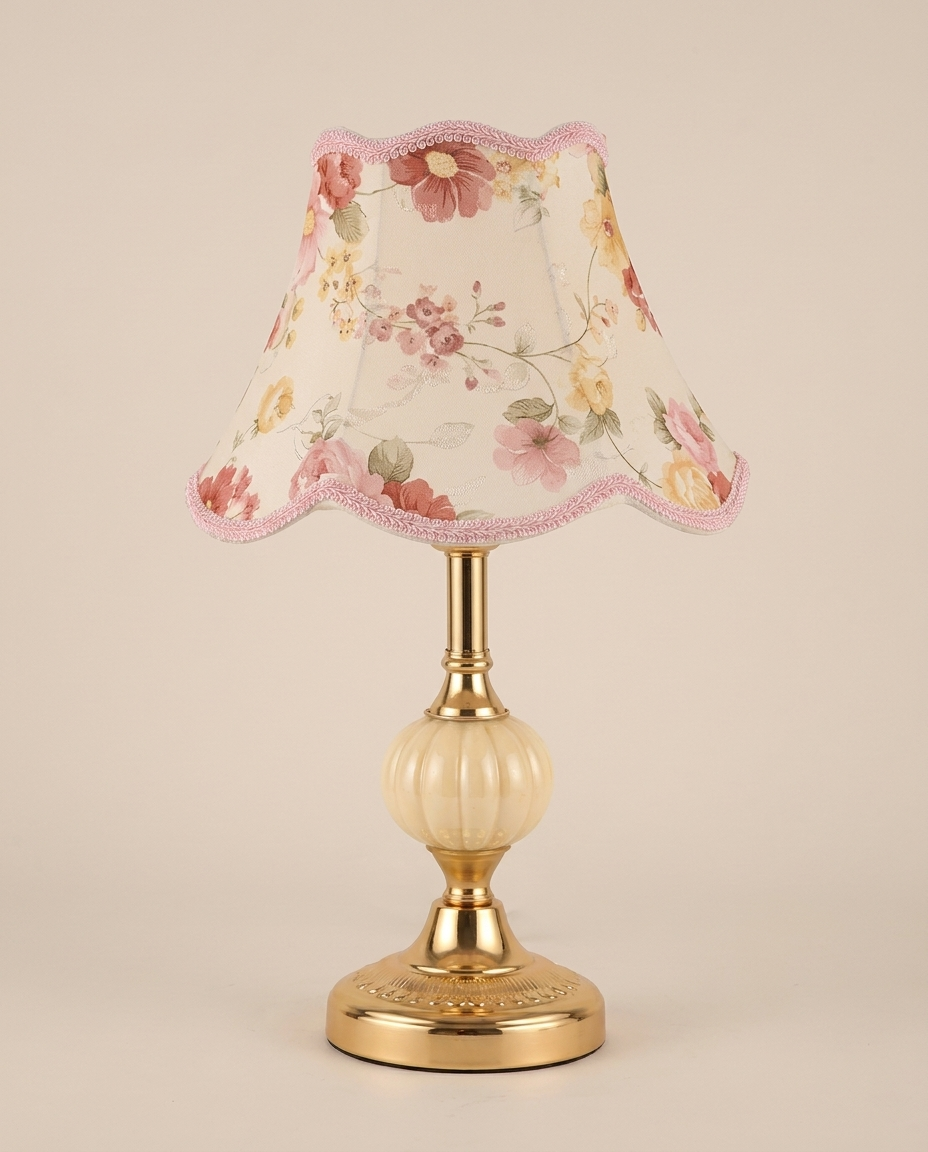 Vintage Nordic retro table lamp isolated on a clean neutral studio background