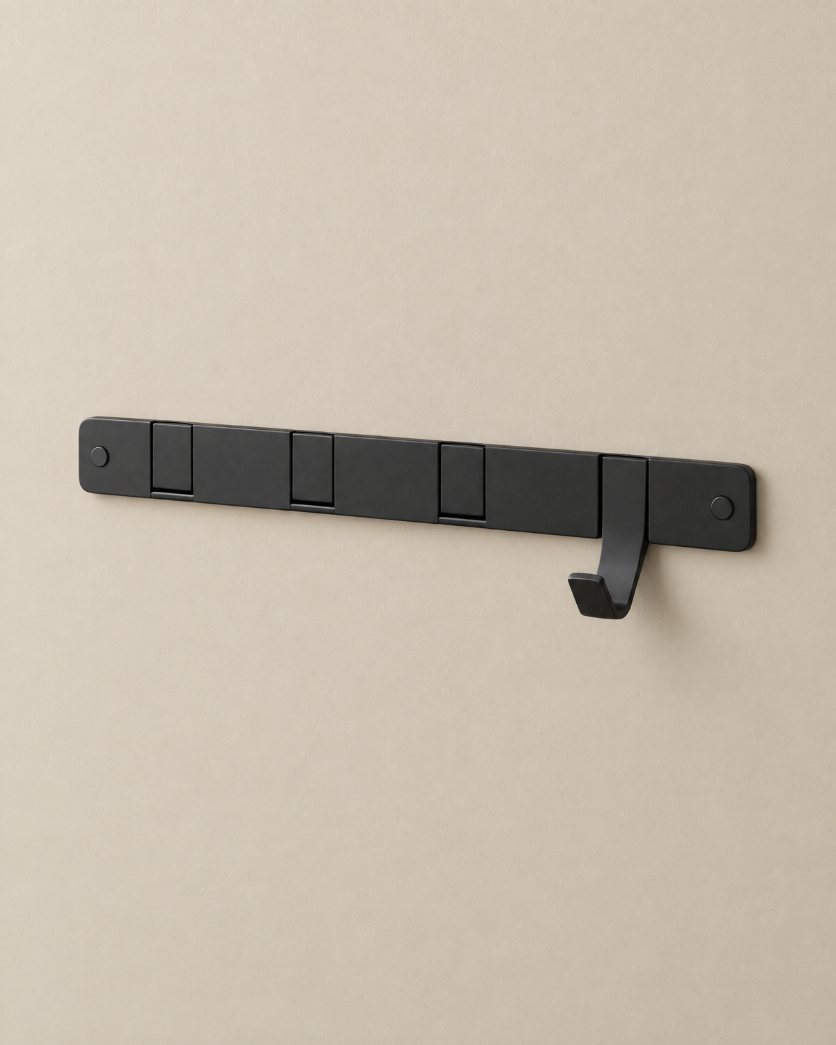 Foldable Stainless Steel Wall Hooks | Minimalist Coat Rack — Black — studio