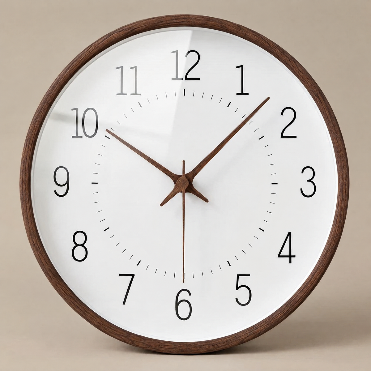 Wooden Wall Clock | Nordic Design with Silent Quartz Movement — Dark Wooden