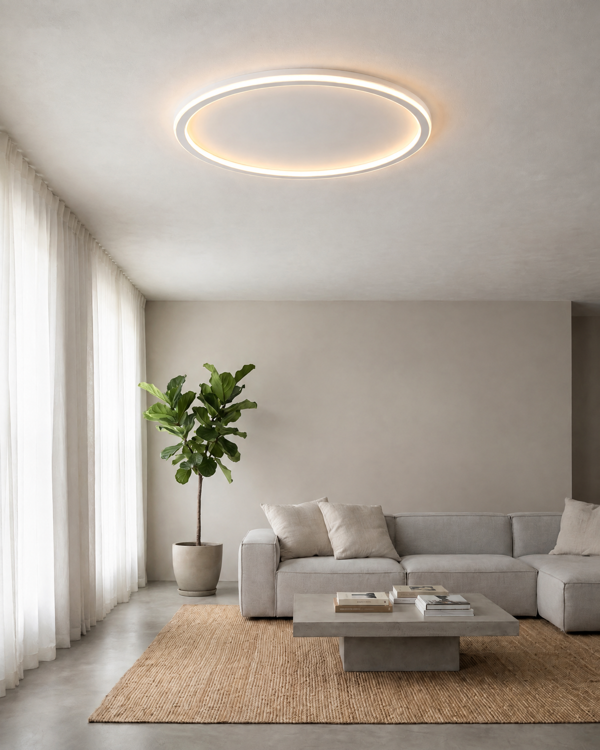 Flush Mount LED Ceiling Light in White