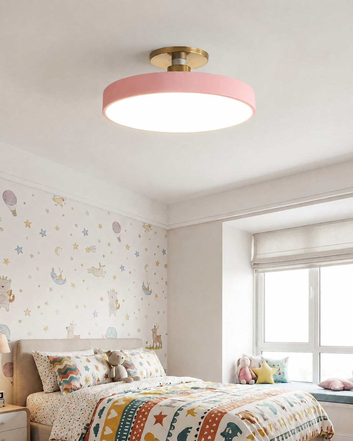 Flush Mount LED Ceiling Light in Pink