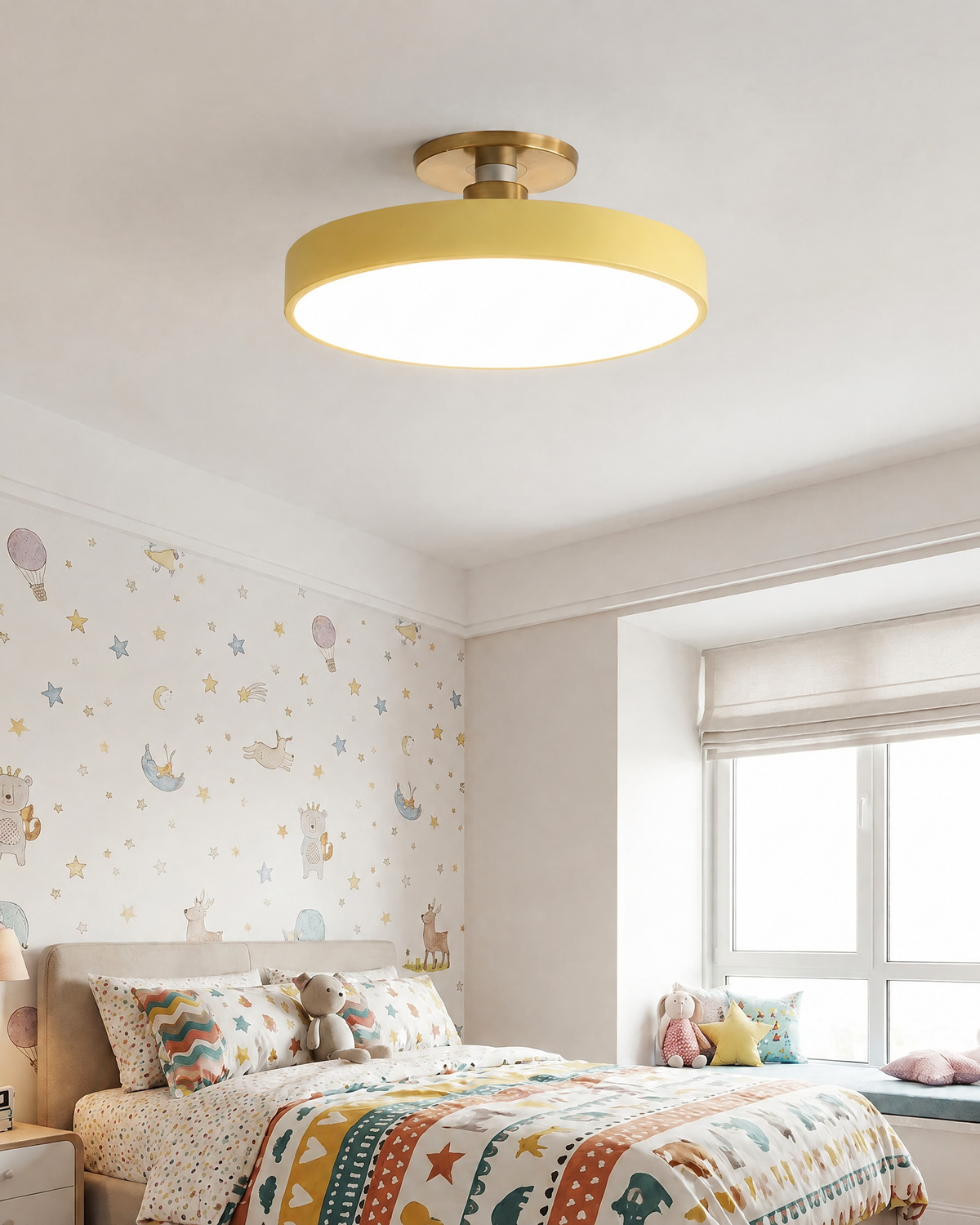 Flush Mount LED Ceiling Light in Yellow