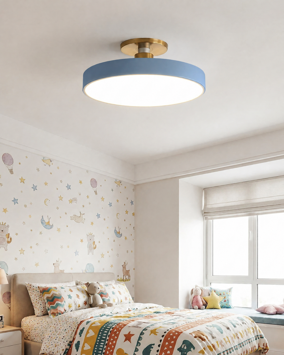 Flush Mount LED Ceiling Light in Blue