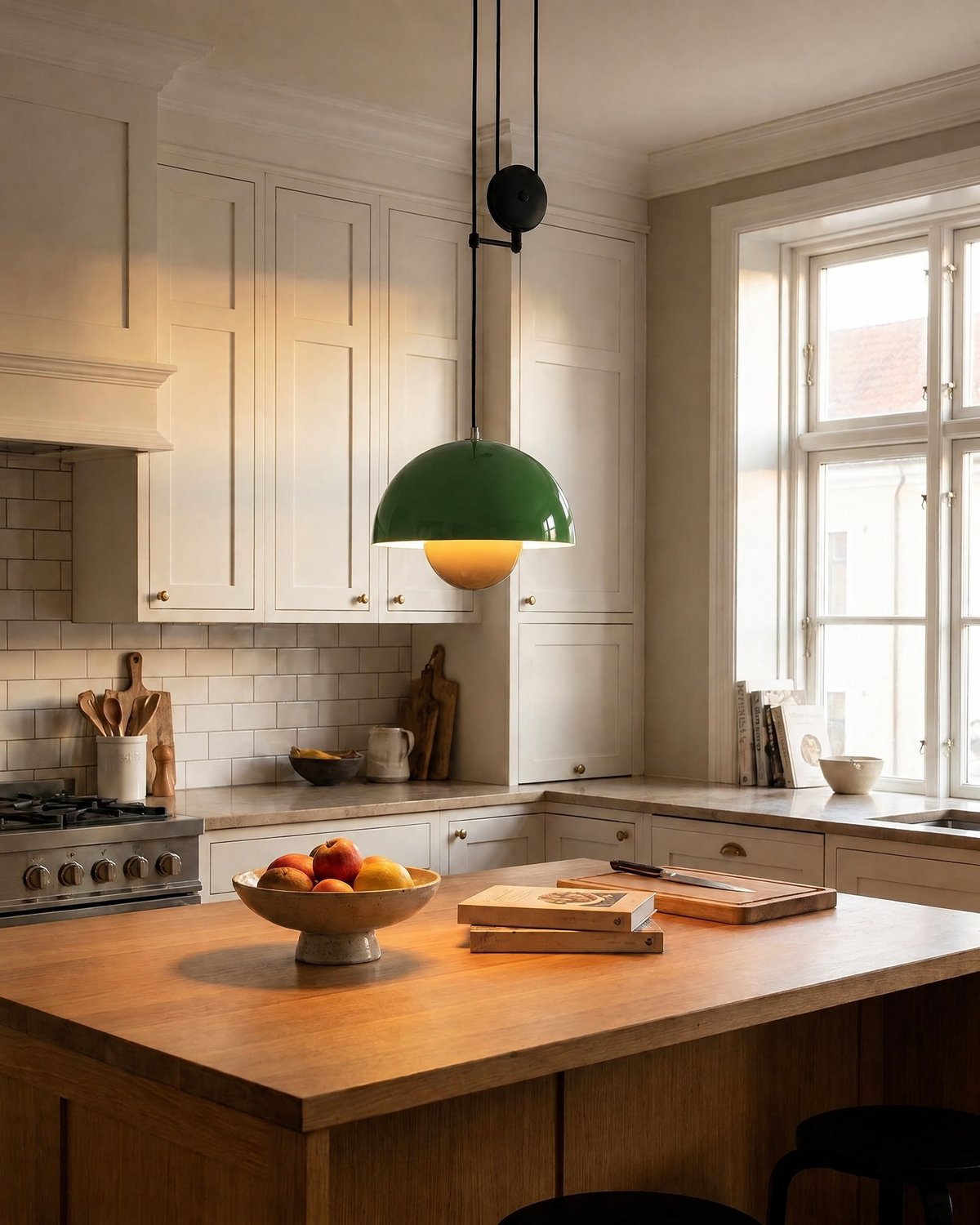 Flowerpot Pendant Light in Green