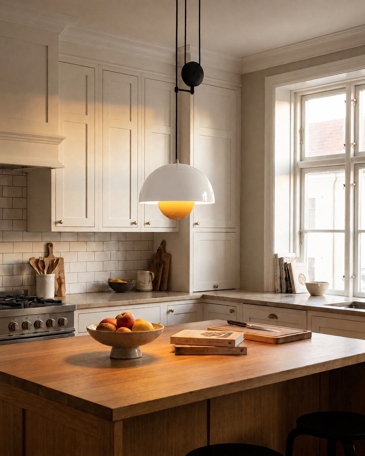 Flowerpot Pendant Light in White