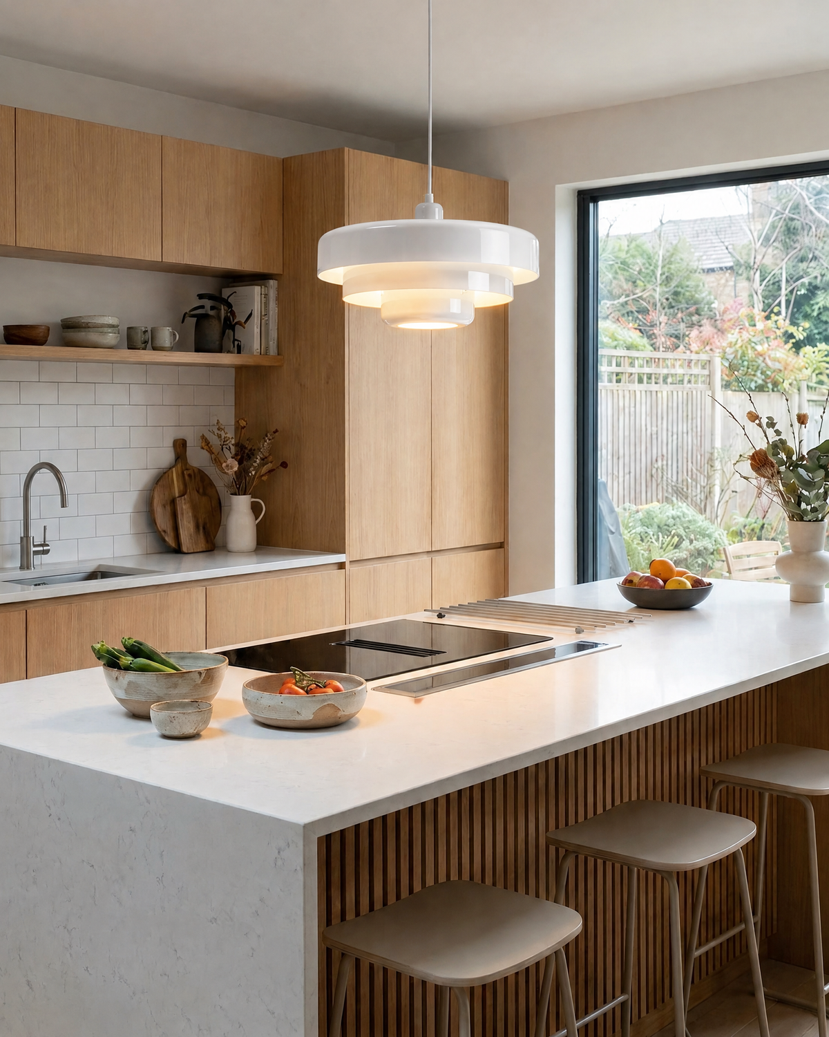 Nordic LED Pendant Light in White