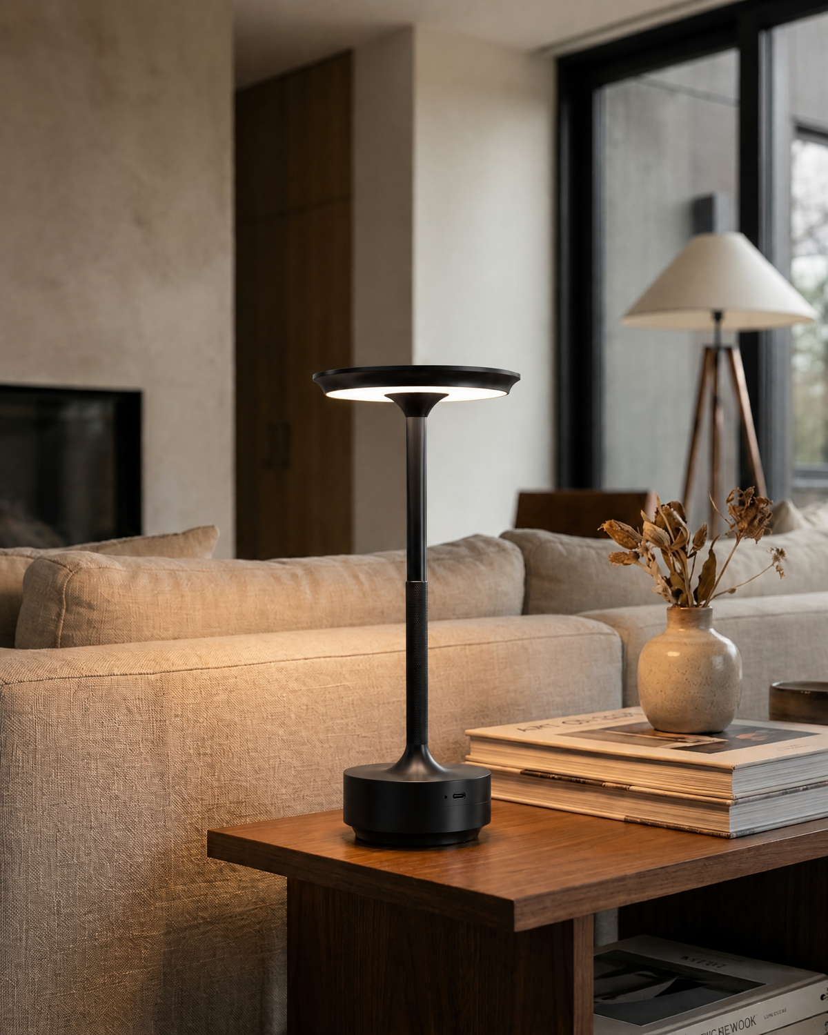 Cordless LED Table Lamp in Black