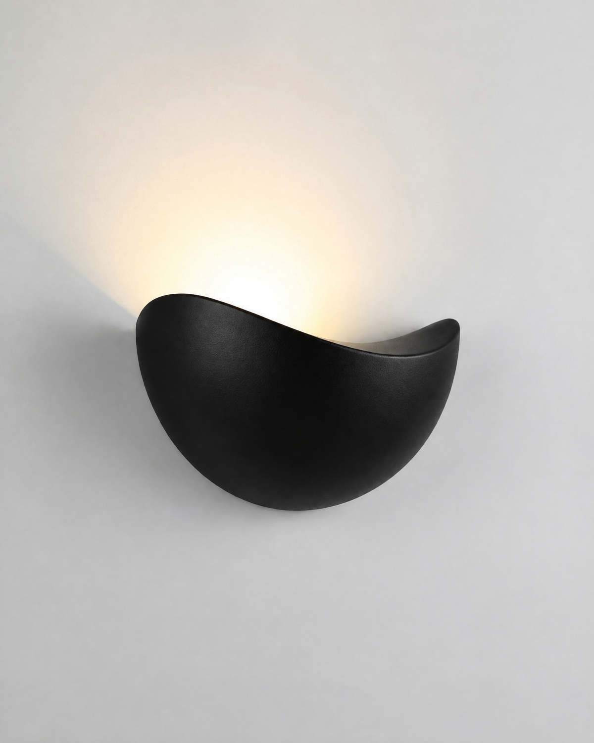 Half-Round LED Wall Light in Black