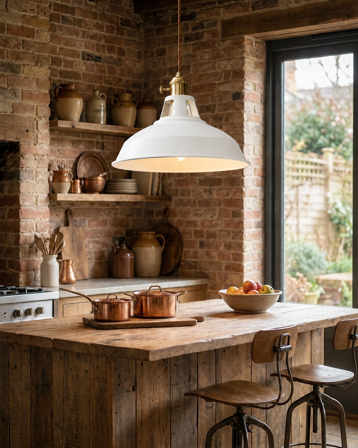 Industrial Pendant Light in White