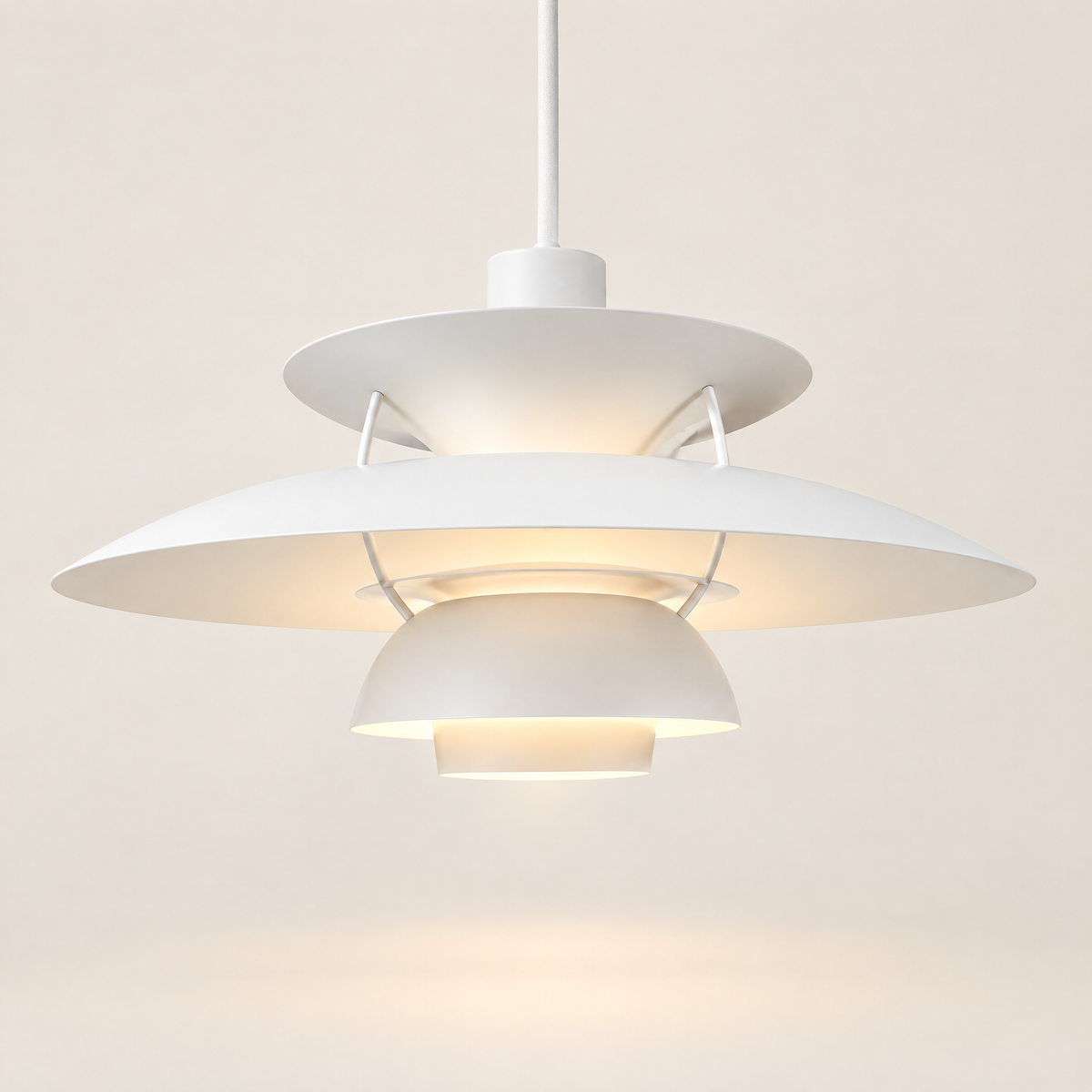 Umbrella pendant light in white