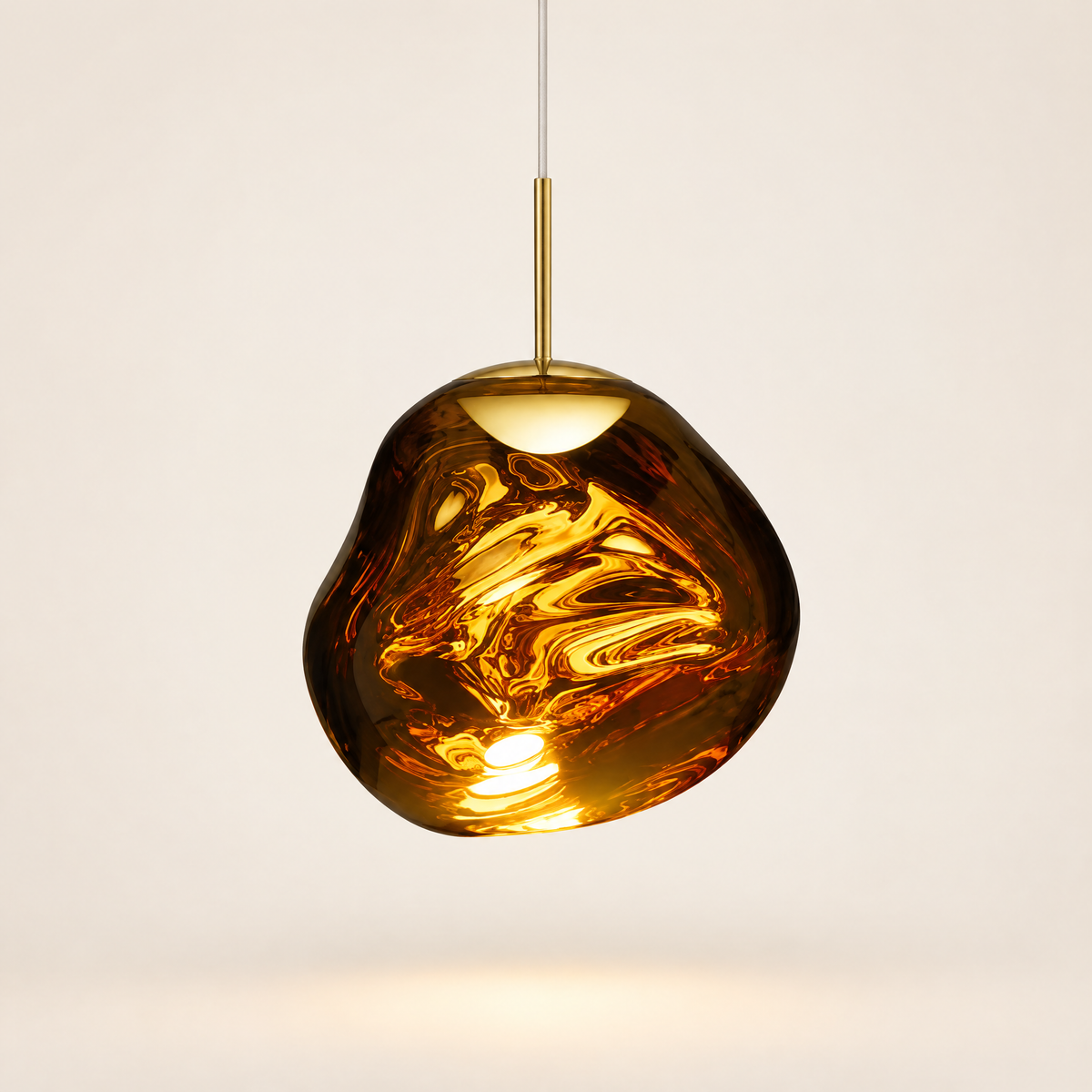 Metallic-tone pendant light in gold