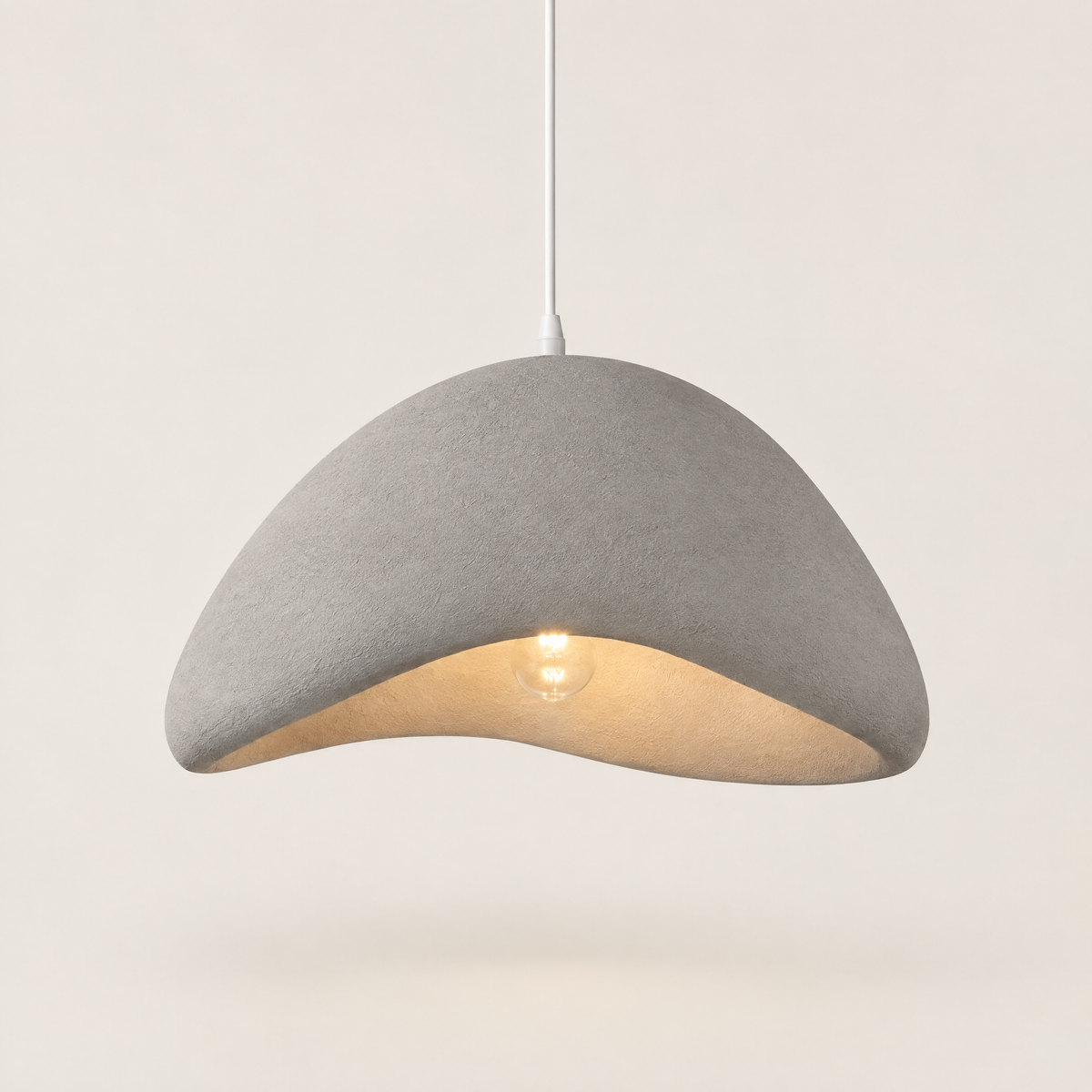 Grey resin chandelier on a clean background