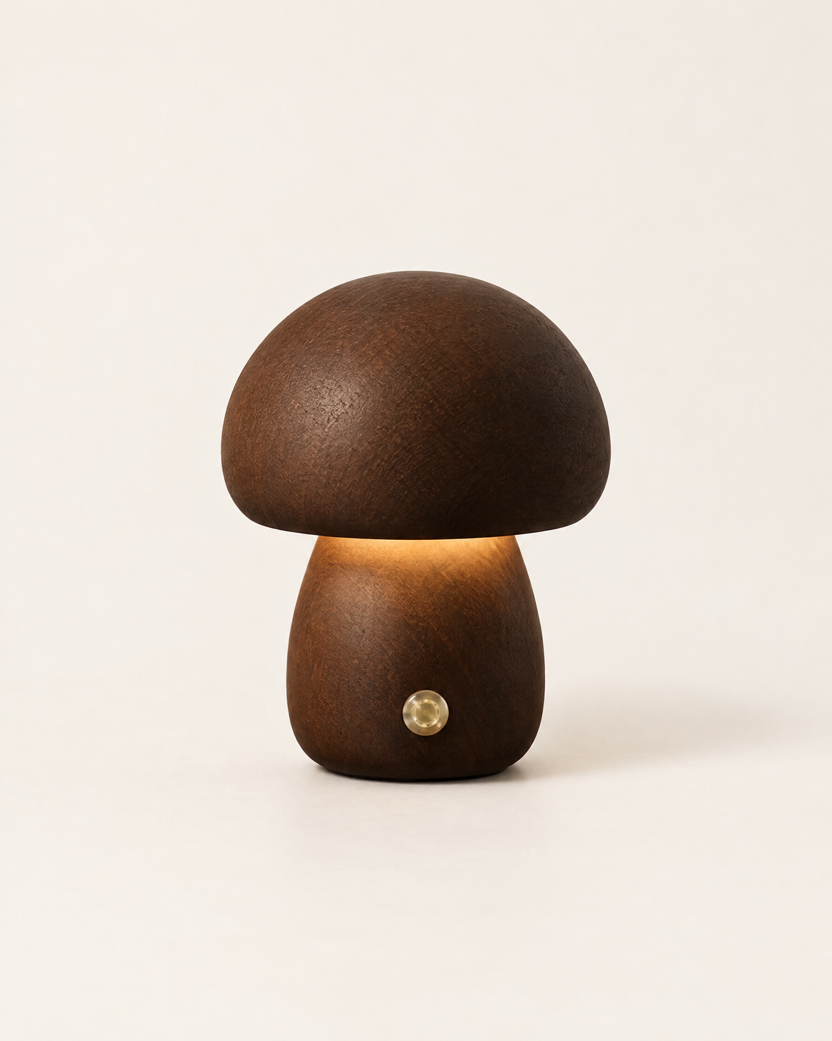 Wooden Mushroom Night Light — walnut, second shape