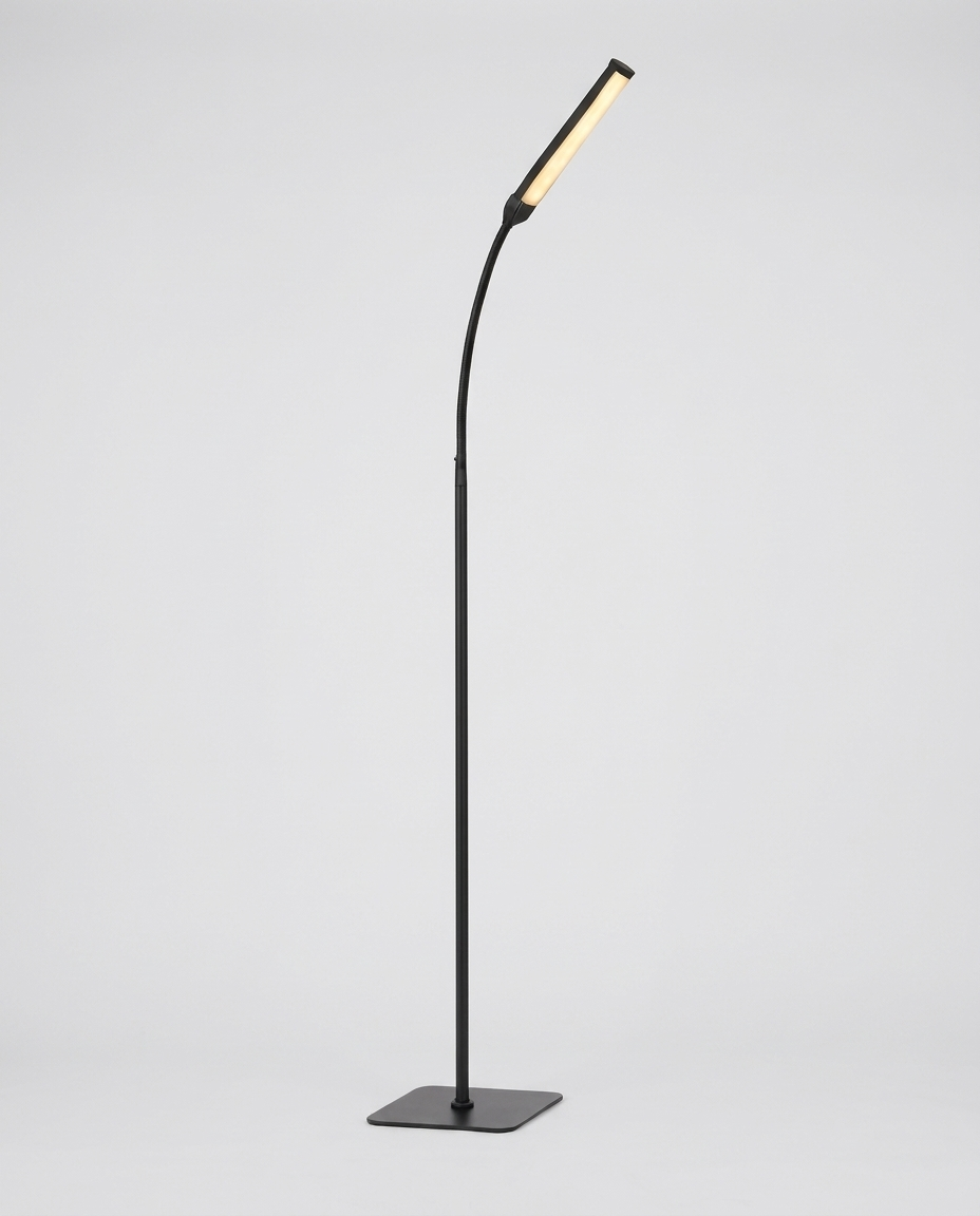 Nordic LED floor lamp on a plain background